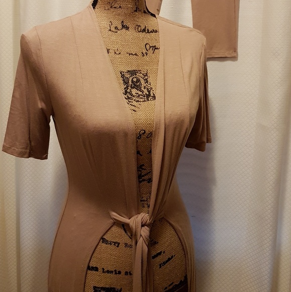 ONE LEFT! Khaki Opague Duster and Leggings Set - Picture 6 of 8